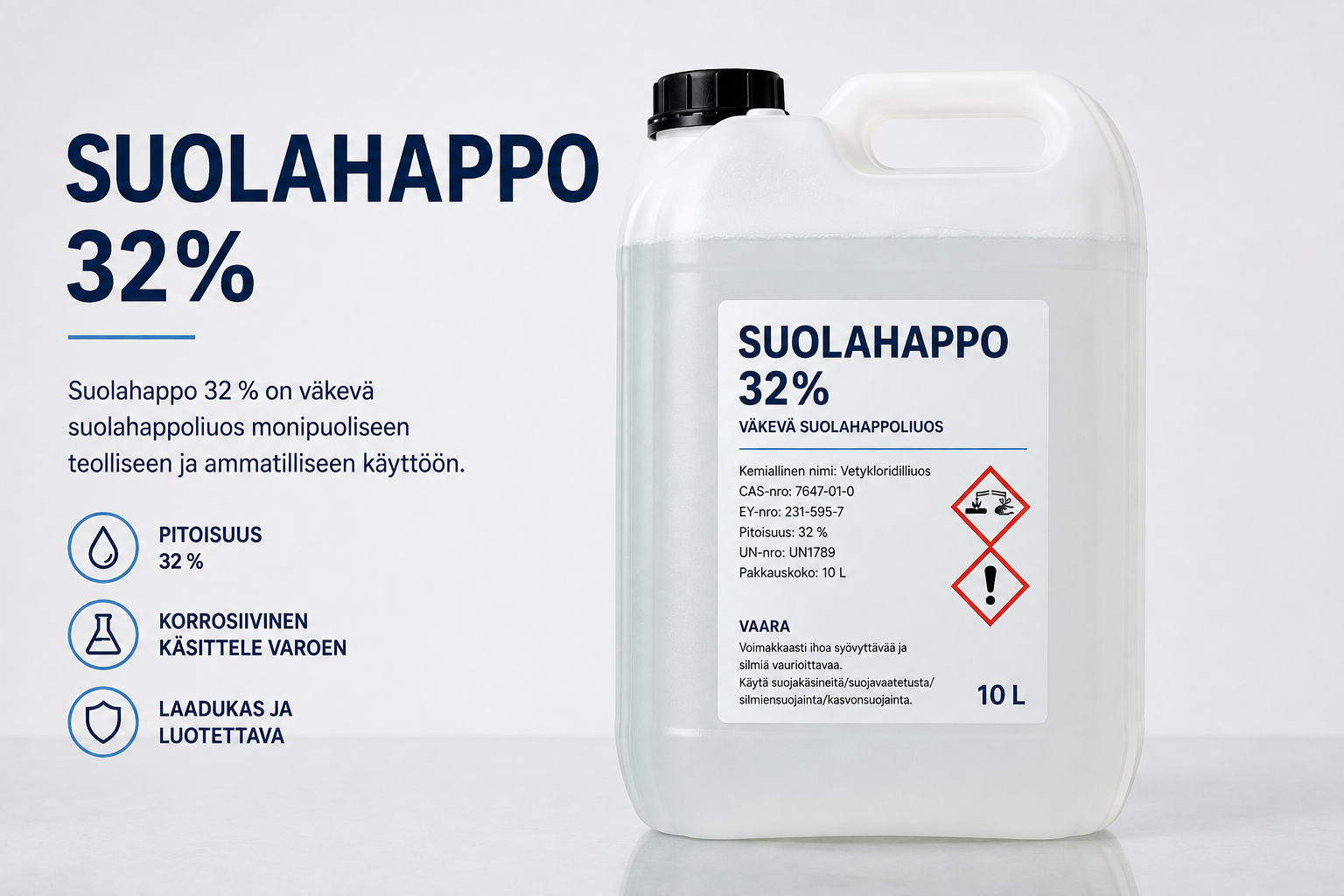 Lapsek Oy - Suolahappo 32% (esim.sinkitettävien osien peittaus eli puhdistus)